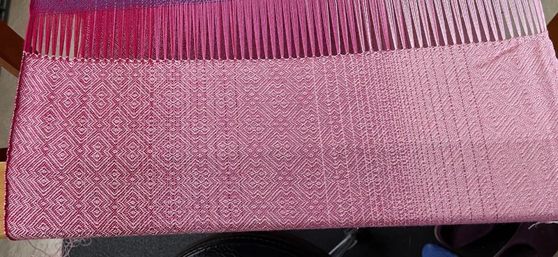 Jaggerspun & silk shawl on the loom